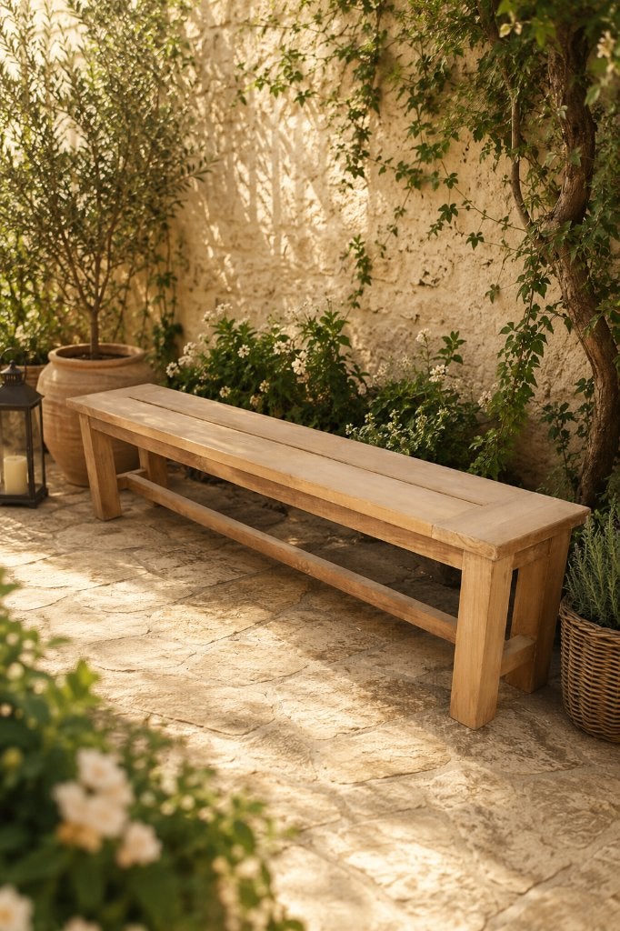 tuinbank teak hout 2 meter lang, Tuin en Terras, Ophalen, Nieuw, Hout