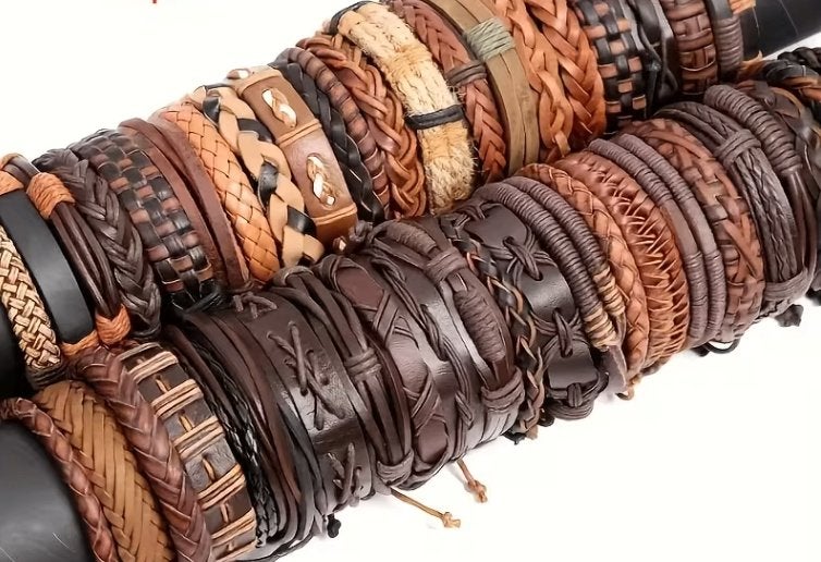 lot 10 bracelets en cuir neuf, Bijoux, Sacs & Beauté, Enlèvement ou Envoi, Neuf, Cuir