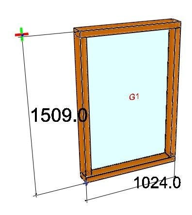 Houten blokraam - padoek 160mm, Doe-het-zelf en Bouw, Ophalen, Nieuw, Gevelraam of Ruit, Dubbelglas