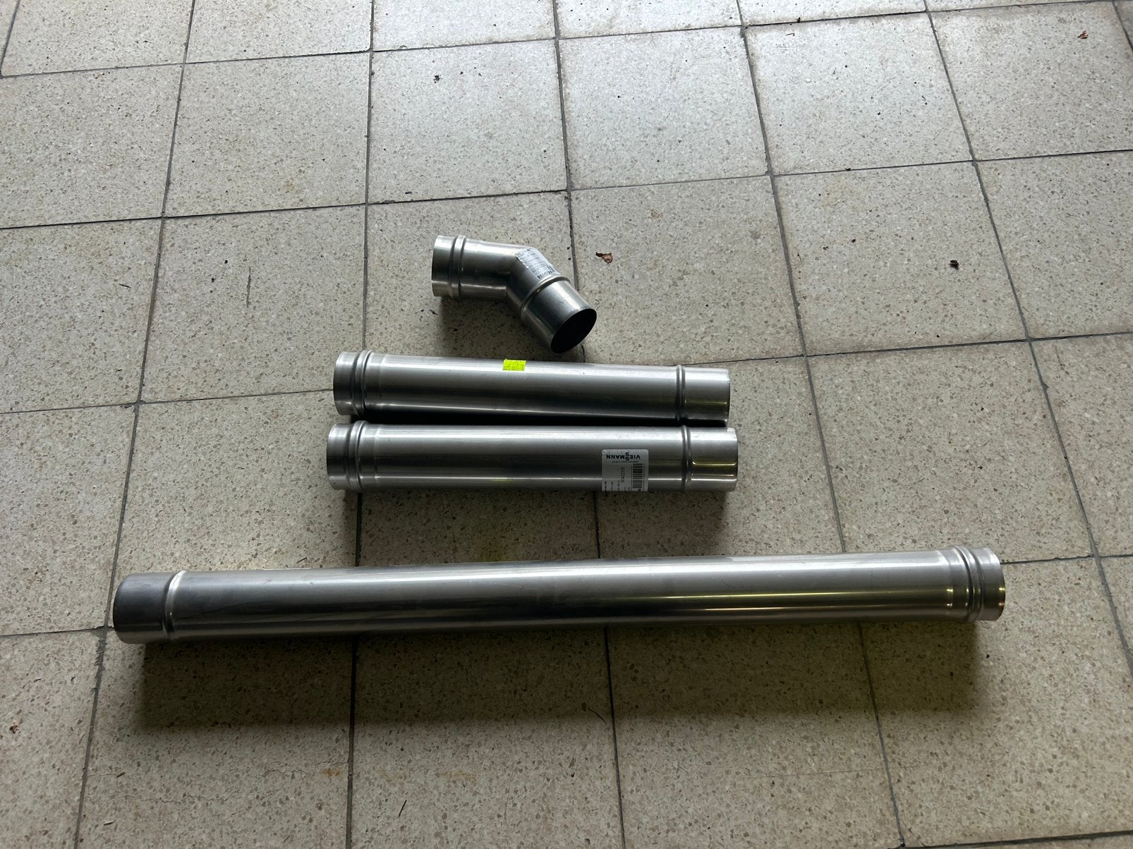Viessmann enkelwandig inox rookafvoer diam 80, Ophalen, Nieuw, Inox, 60 tot 80 mm