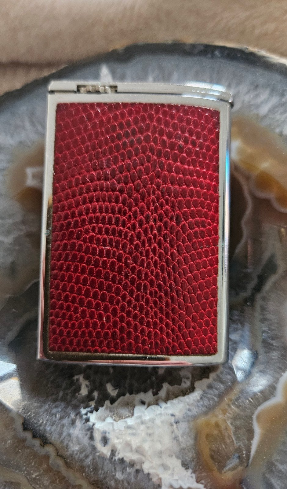 Vintage Silver Match „Compound” aansteker — bekleed met hage, Verzamelen, Ophalen of Verzenden