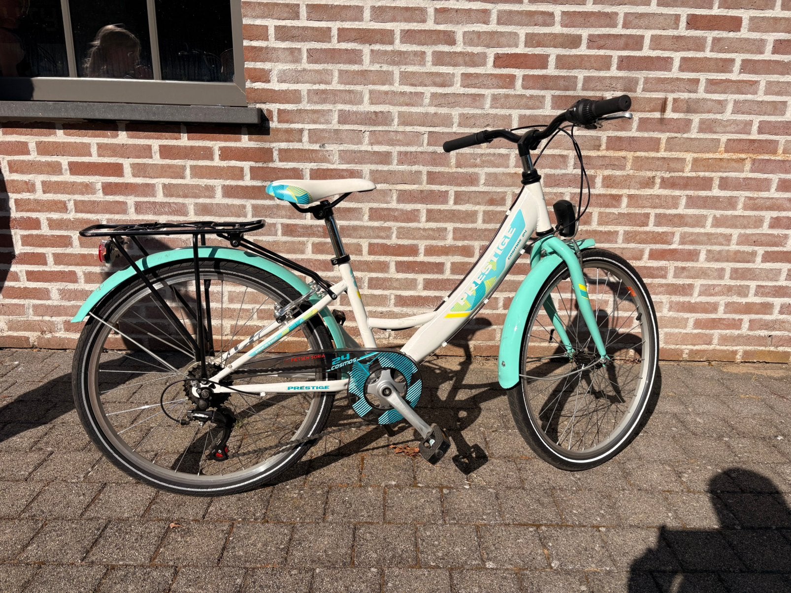 Meisjesfiets kinderfiets 24”, Ophalen, Velgrem, Handrem, Gebruikt