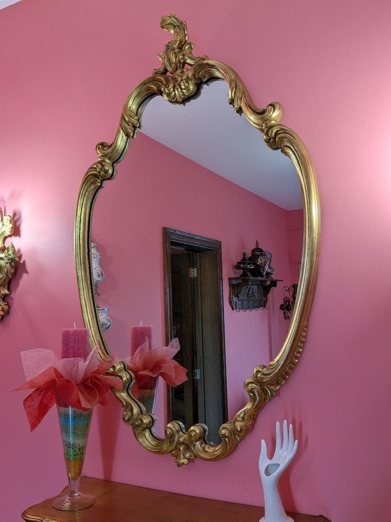 Ensemble d'entrée baroque / rococo doré (Miroir, console ..), Antiquités & Art, Enlèvement, Ovale