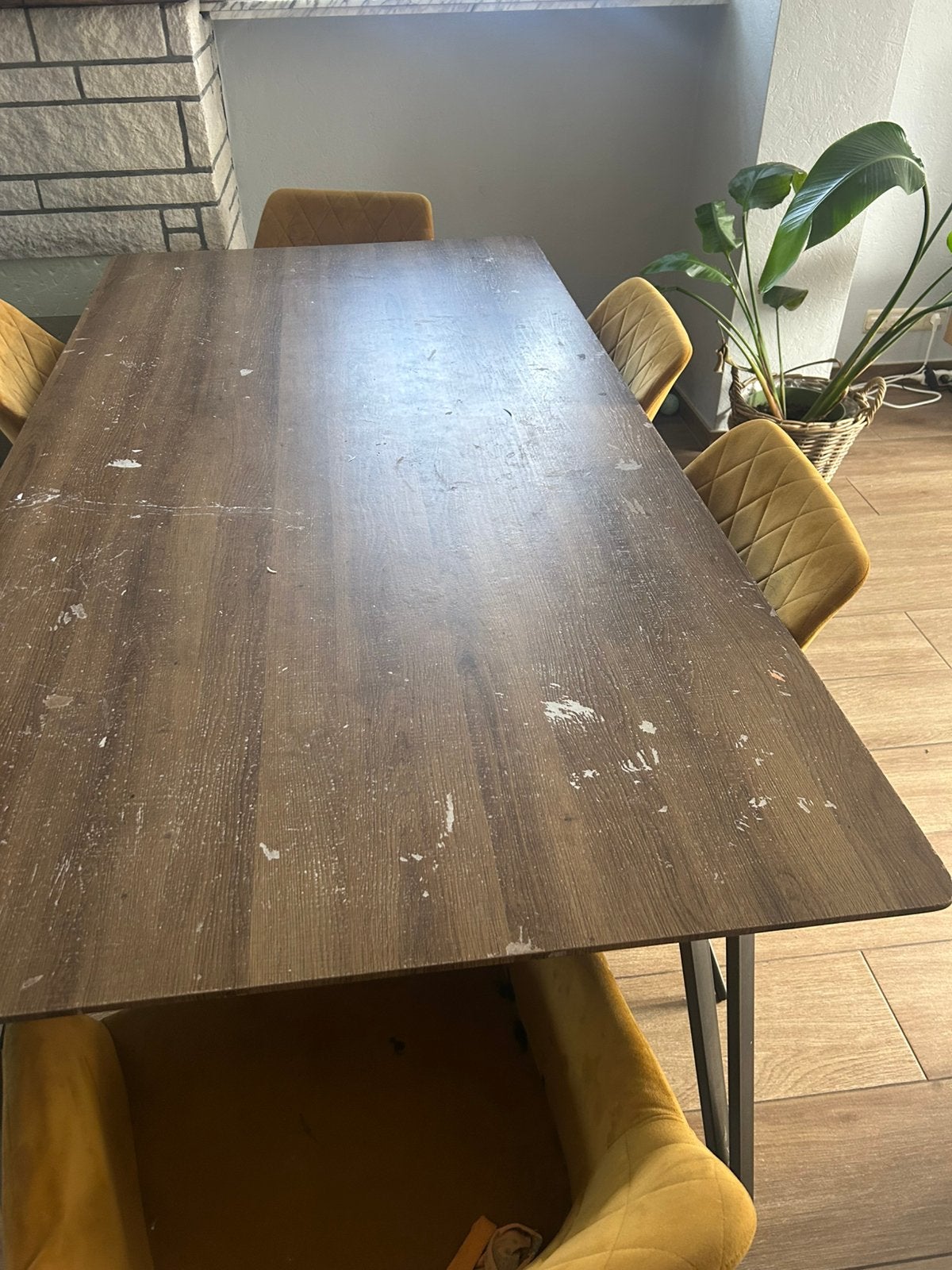 Eetkamertafel met 6 stoelen / table salle a manger, Enlèvement, Utilisé