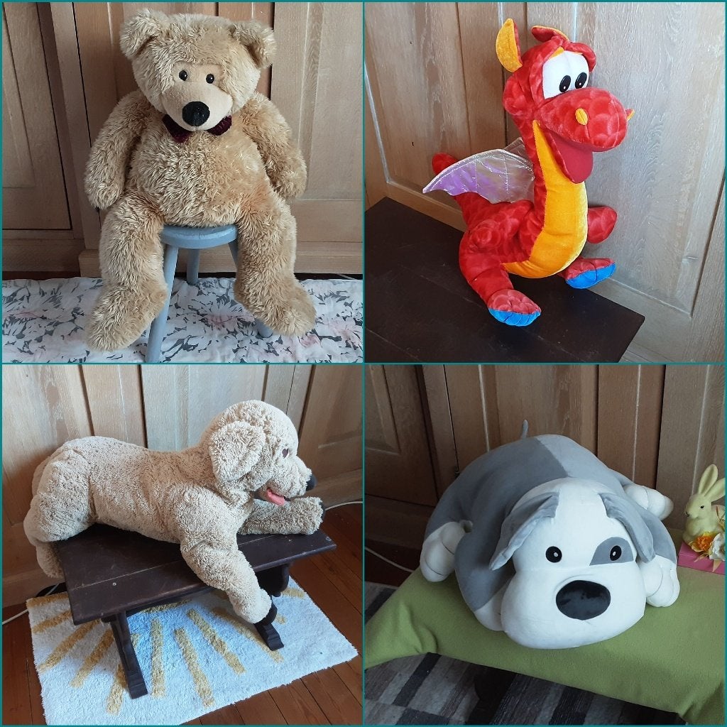 Grote zeer schattige knuffelen Teddybeer Drac Honden 5€/st, Enlèvement ou Envoi, Autres types, Lavable, Moyen (20 à 80 cm)