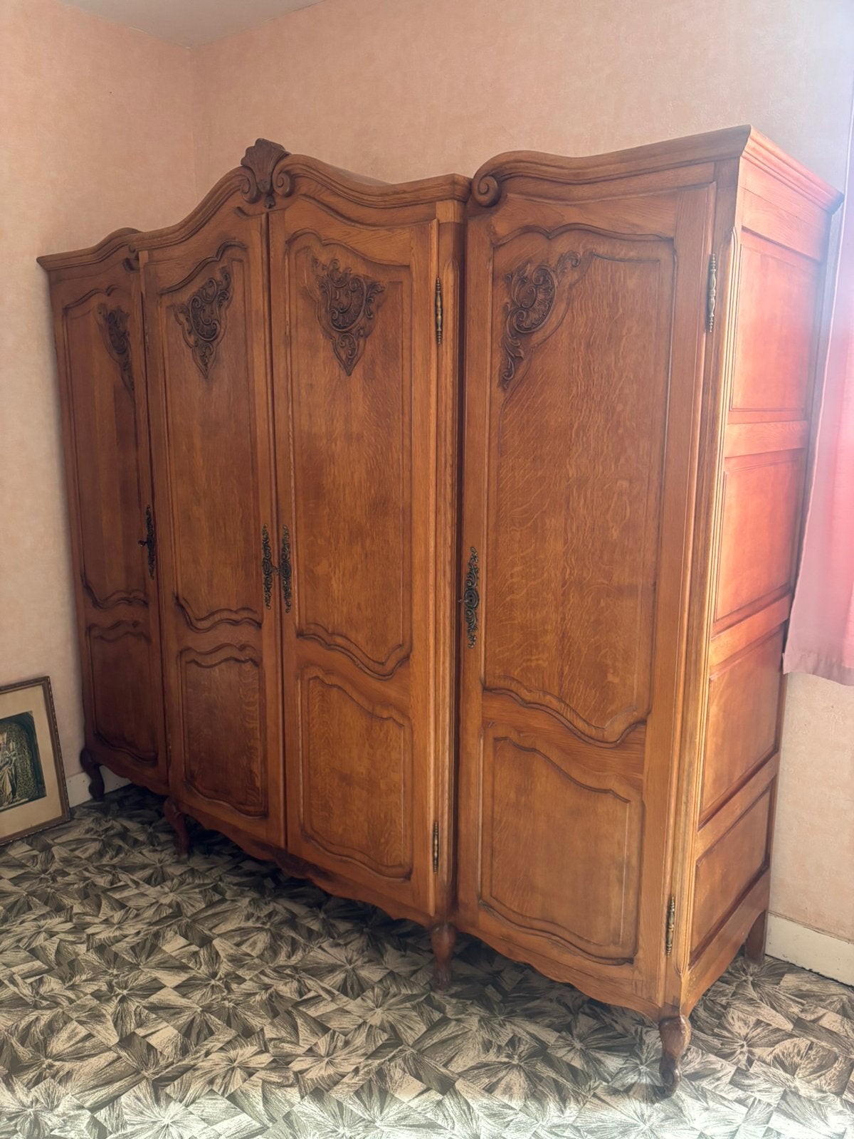 Lit double avec placard double et lavabo, Enlèvement, Utilisé, Queen size