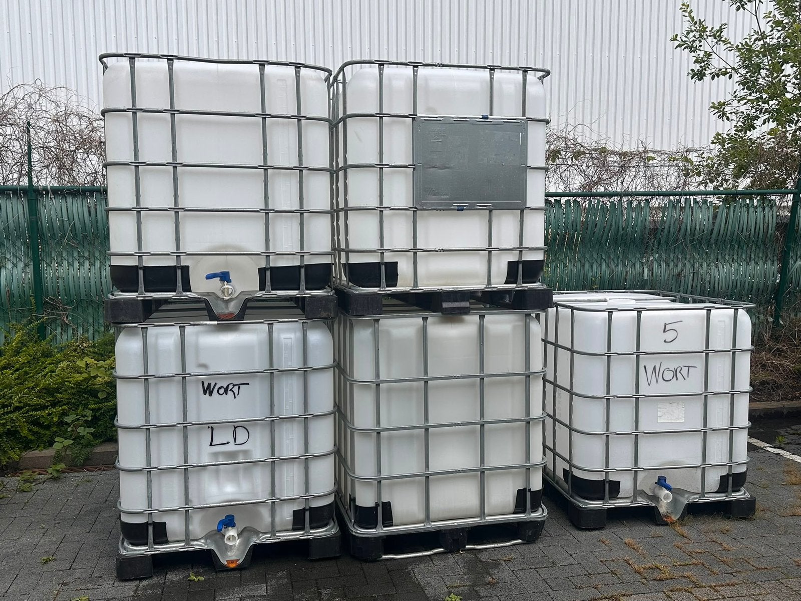 IBC container 1000 l vaste pallet/ gereinigd, Ophalen, Kunststof, Met kraantje, 150 liter of meer