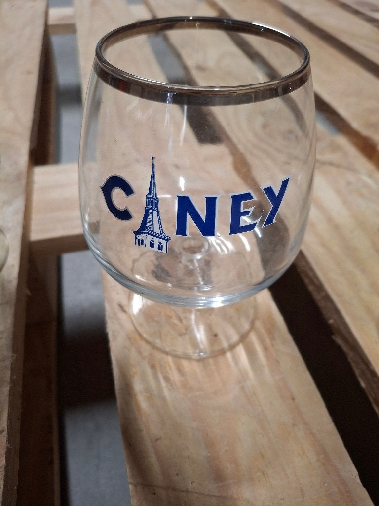 Lot de 6 verres à bière vintage Ciney (25 cl), Collections, Enlèvement, Comme neuf, Verre à bière
