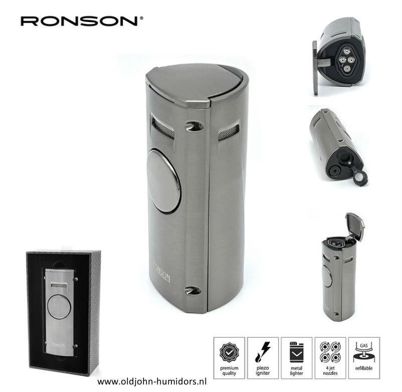 RONSON VOLCANO AANSTEKER 4 X JETFLAME BOOR GUN METAL     ro4, Envoi, Neuf, Briquet