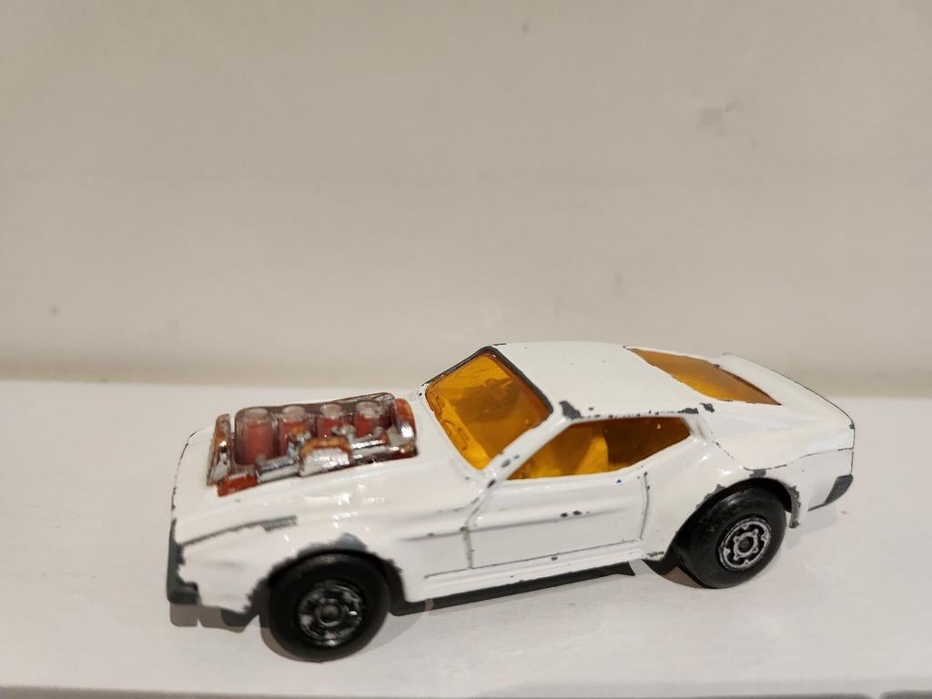 Matchbox Rolamatics Mustang Piston Popper 10  WIT (1970), Hobby en Vrije tijd, Ophalen of Verzenden, Gebruikt