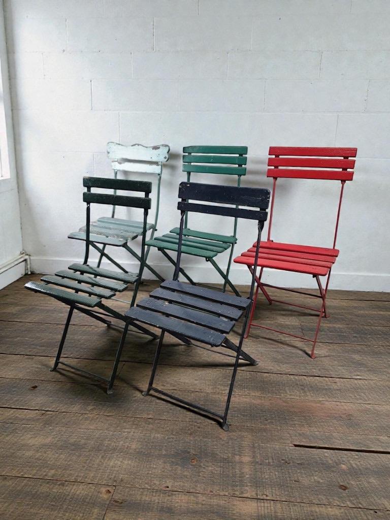 vintage Franse inklapbare tuinstoel, Antiek en Kunst, Ophalen of Verzenden