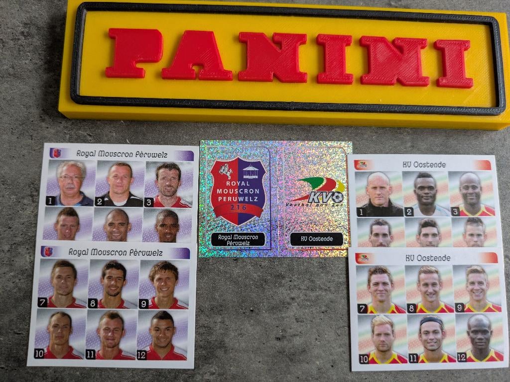 Panini FOOTBALL 2013 5 STICKERS MOESKROEN/KVO OOSTENDE, Ophalen of Verzenden, Nieuw