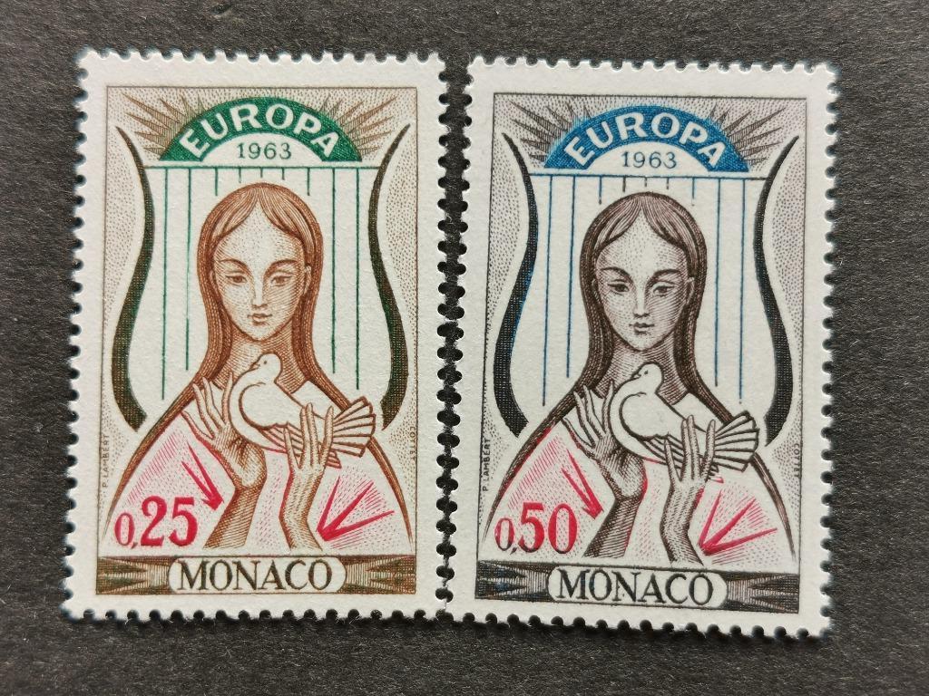 Monaco 1963 - Europa CEPT - muziekinstrument, vogels **, Ophalen of Verzenden, Monaco, Postfris