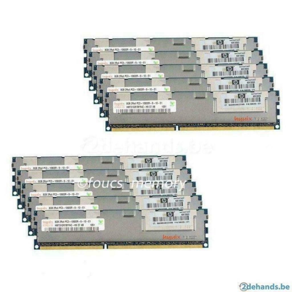 hynix 8gb 2rx4 pc3 - 10600r - 9 - 10 -e1, Computers en Software, RAM geheugen, Ophalen of Verzenden, DDR