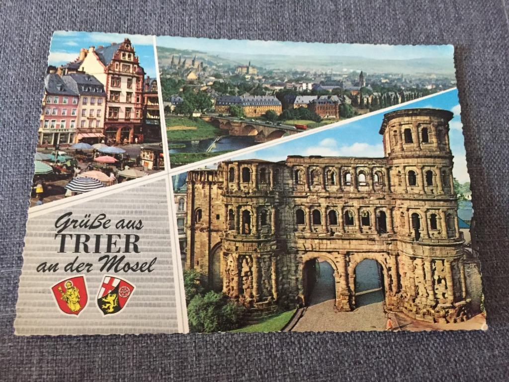 Oude postkaart Trier en de Moezel, Ophalen of Verzenden, 1960 tot 1980, Ongelopen, Duitsland
