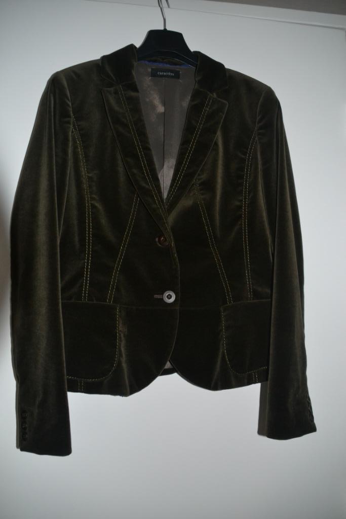Fluwelen Blazer Caractère, Kleding | Dames, Ophalen of Verzenden, Zo goed als nieuw, Groen, Jasje