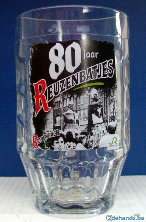 Bier brouwerij kroes glas Rodenbach 80jaar Reuzenbatjes, Enlèvement ou Envoi, Utilisé