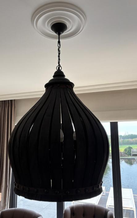 Hoffz kroonluchter Black dome dusty  90x50, Ophalen, Zo goed als nieuw, Landelijk