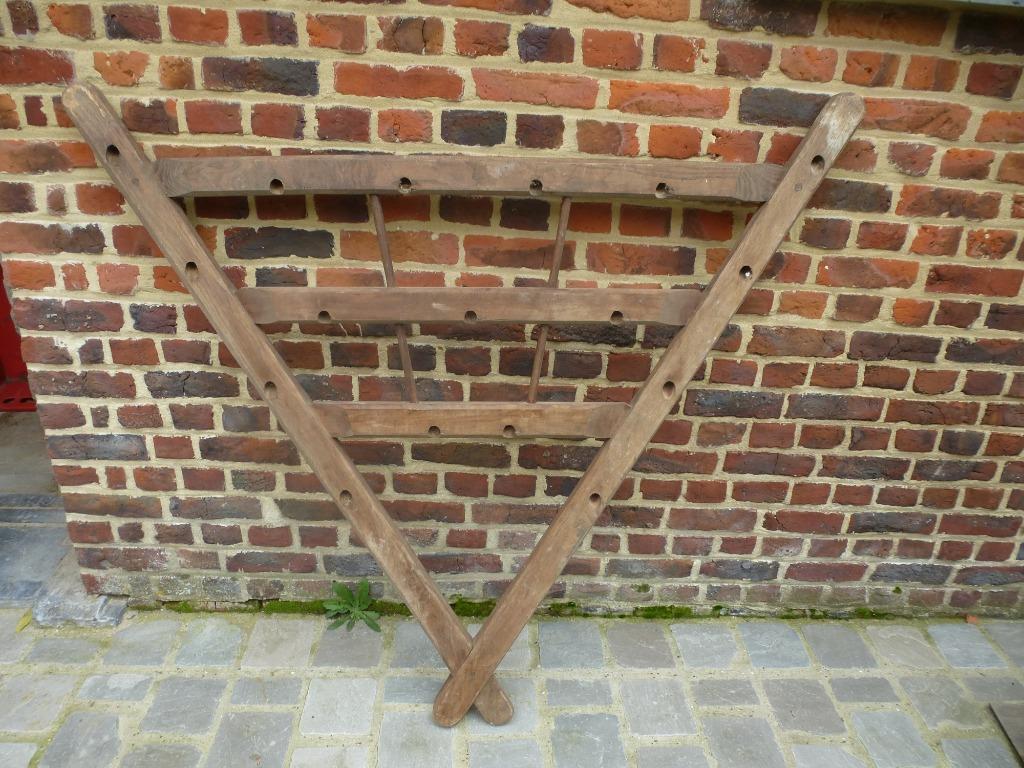 HOUTEN open DRIEHOEK    zoals een eg, Ophalen