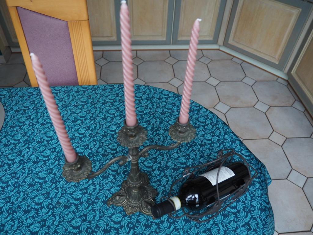 chandelier en étain et porte bouteille de table, Gris, 25 à 50 cm, Enlèvement, Utilisé