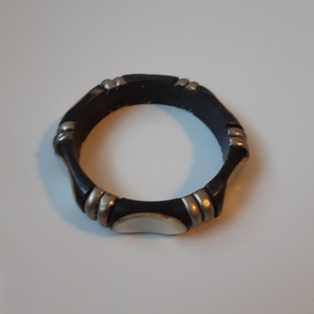 BraceletAfricaine  ancien argent nacre 1920 Soudan, Enlèvement ou Envoi, Argent, Bracelet