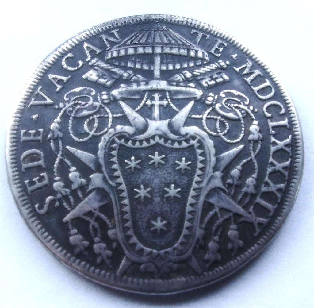 piastre 1689 sede vacante Paluzzo Paluzzi Altieri, Postzegels en Munten, Ophalen of Verzenden, Overige landen, Losse munt, Zilver