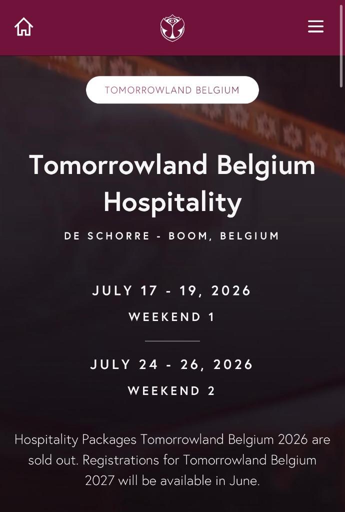 Gezocht B2B TML 25/07 lounge of balcony vip