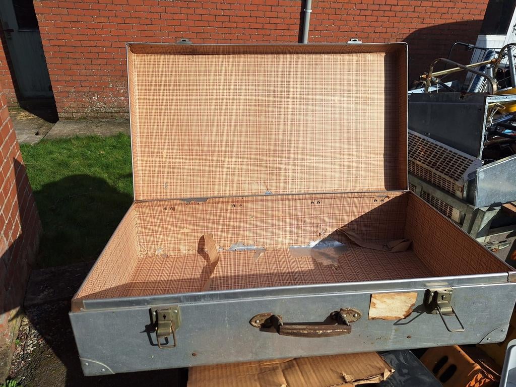 Vintage metalen koffer, Handtassen en Accessoires, Koffers, Ophalen