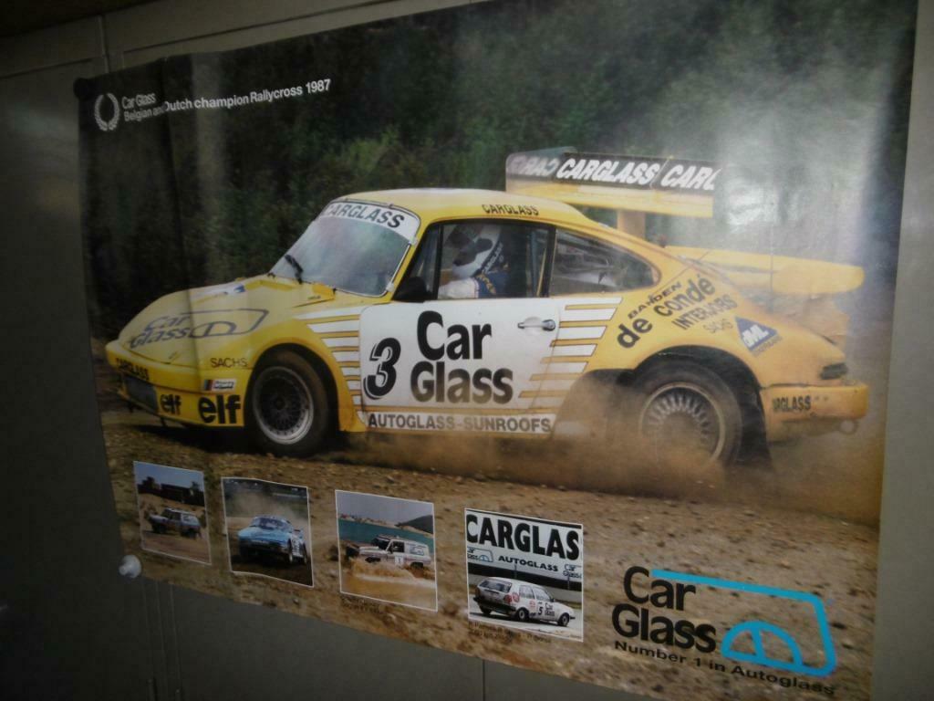 Poster Carglass Porsche Rallycross, Enlèvement ou Envoi, Comme neuf