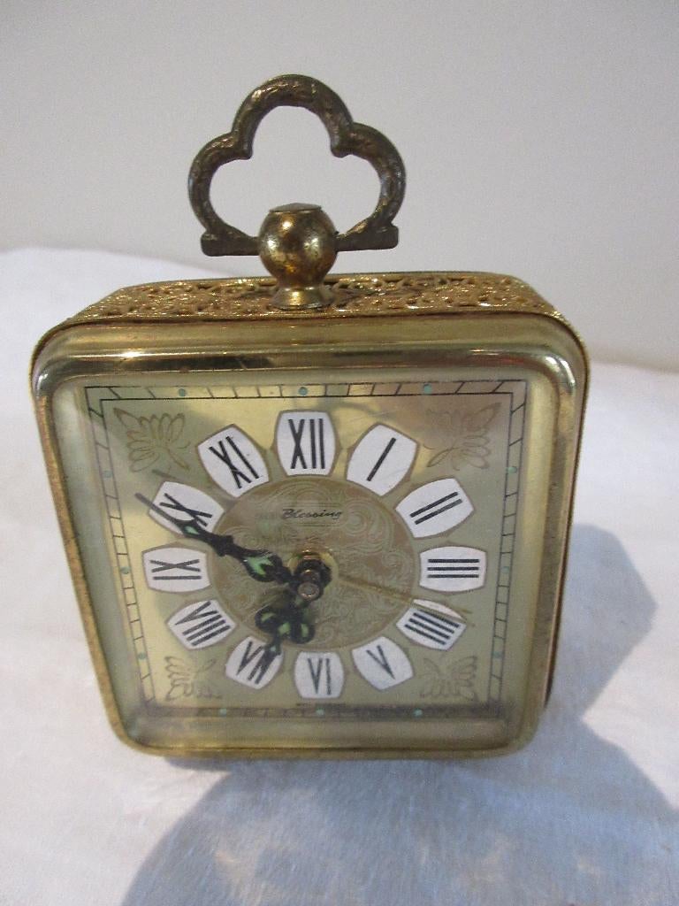 Oude klok wekker BLESSING West-Germany vintage horloge, Antiek en Kunst, Ophalen