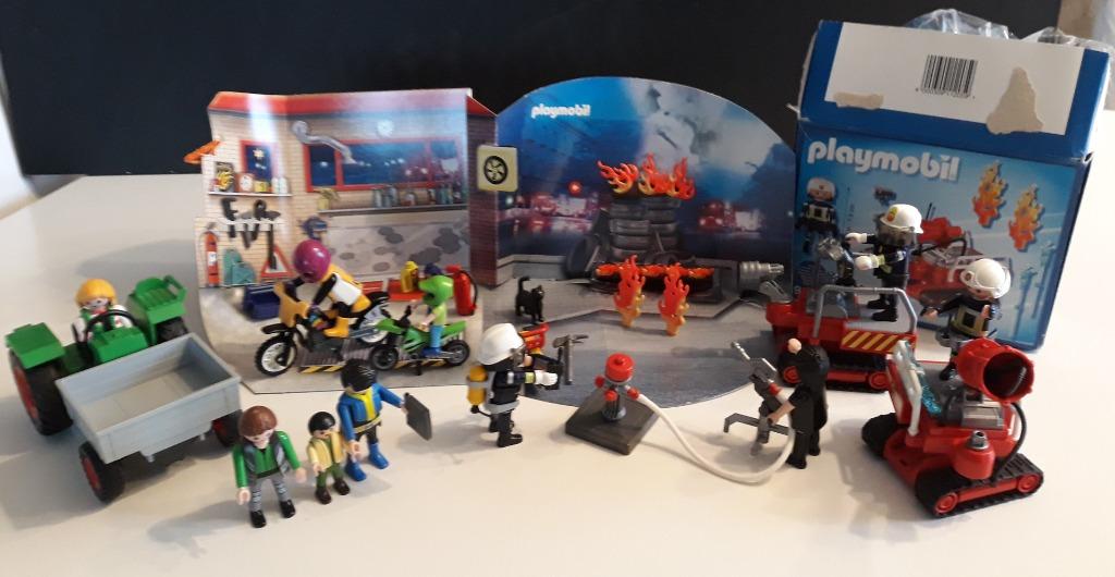 PLAYMOBIL – « Garage – Pompiers – Ecoliers – Agriculteur », Enlèvement