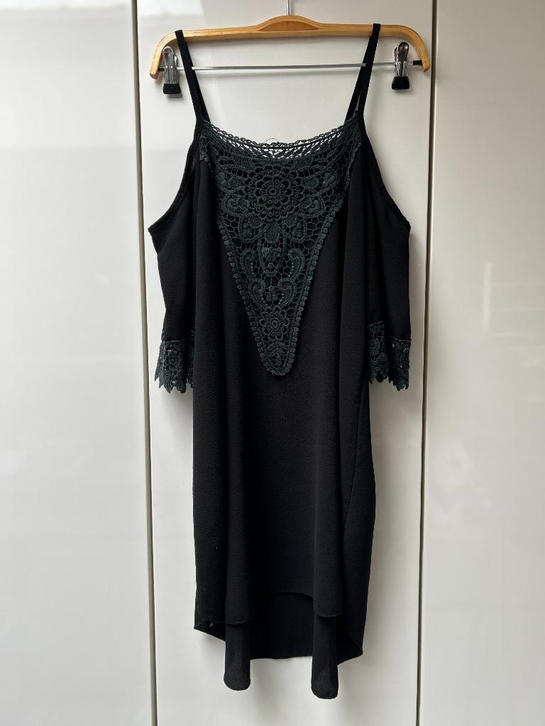 Viola Moda lange zwarte tuniek - Maat L, Zwart, Maat 42/44 (L), Ophalen of Verzenden, Zo goed als nieuw