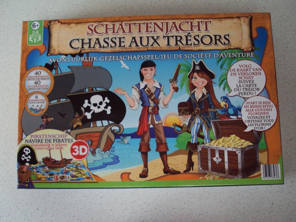 "Schattenjacht" met 3-D Piratenschip., Hobby en Vrije tijd, Vijf spelers of meer, Ophalen of Verzenden, Zo goed als nieuw