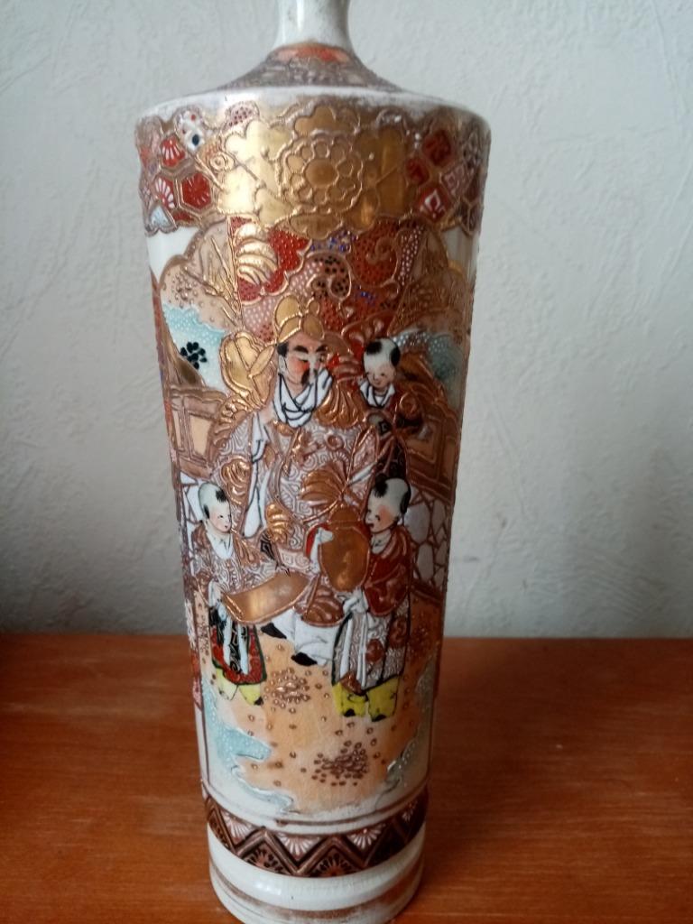 Japanse Kyoto Satsuma keramische vaas Meiji/1900s 26cm, Ophalen of Verzenden