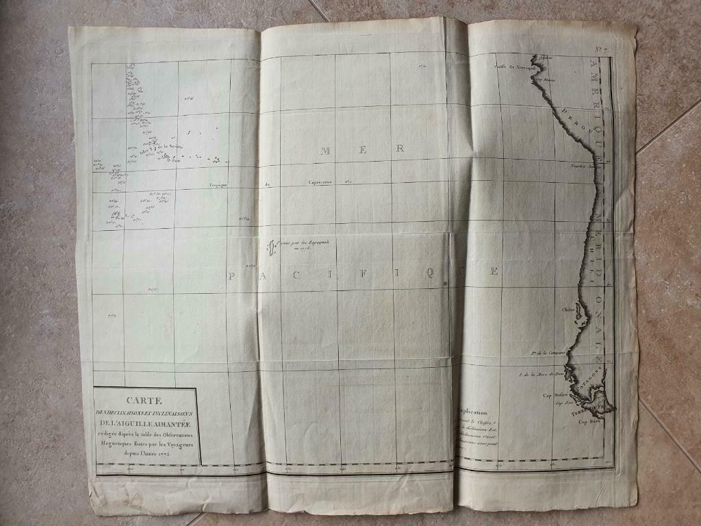 Carte des décl.&incl. de l'aiguille aimantée depuis 1775, Envoi, Utilisé, Sciences naturelles