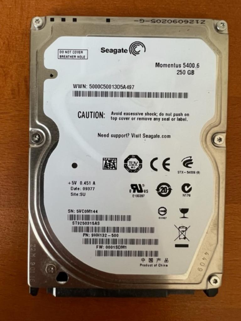 Harde schijf 250 GB Seagate Momentus, Enlèvement ou Envoi, Interne, 250 GB, Utilisé