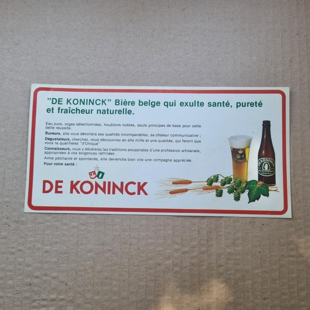 Publicité De Koninck, Enlèvement ou Envoi, Utilisé, Autres types, De Koninck