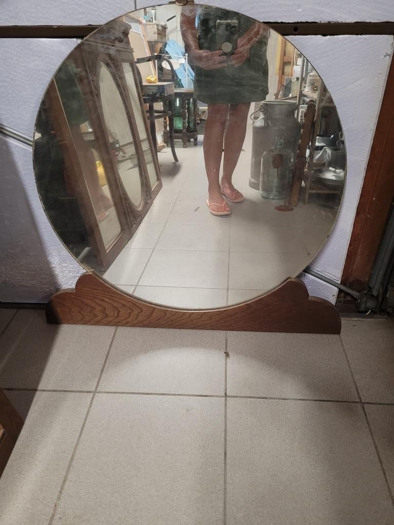 Miroir rond Art Deco, Enlèvement, Utilisé, Rond