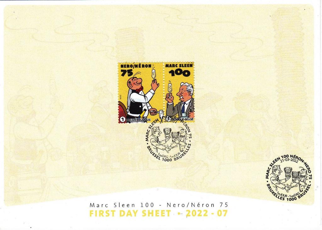 Année 2022 : FDS 2022-07 - 5081-5082 - Marc Sleen 100 - Nero, Timbres & Monnaies, Enlèvement