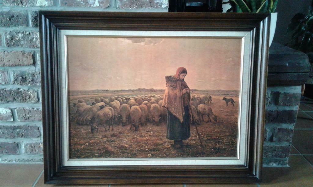 Schilderij - herderin met haar kudde - Millet, Ophalen