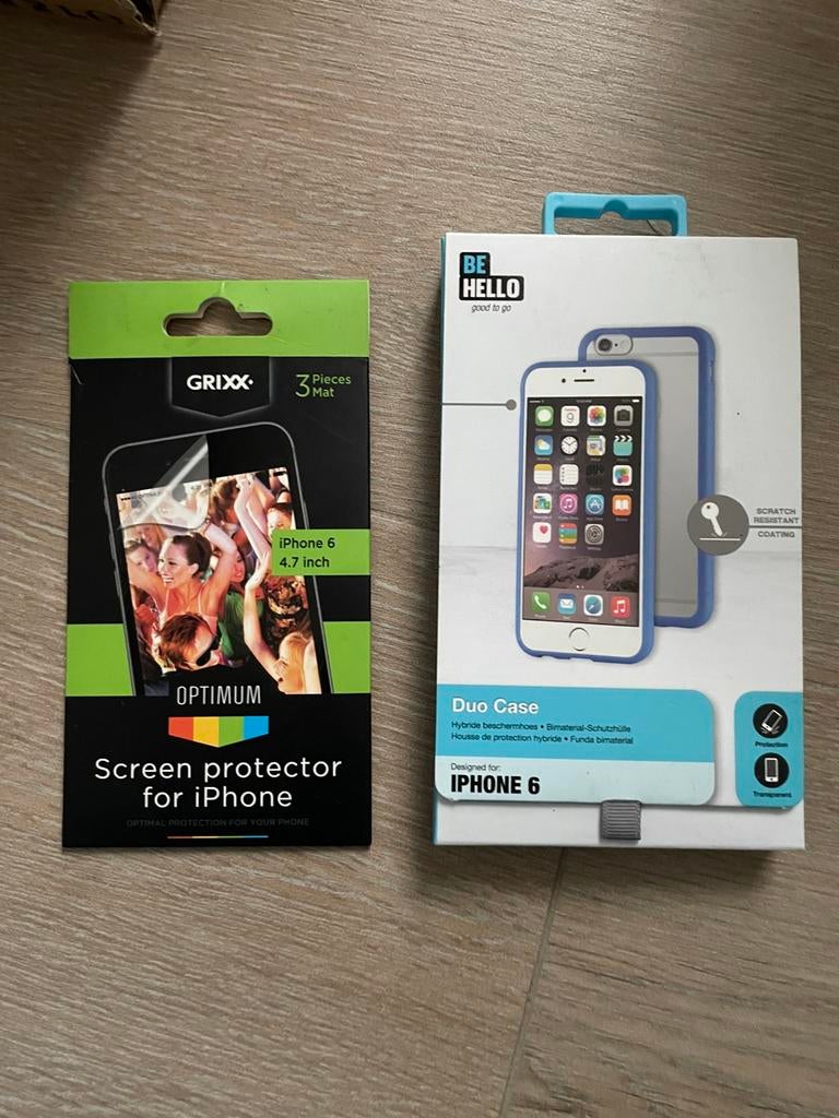 Beschermhoesje en 3 screenprotectors voor iPhone 6/6s, Télécoms, Téléphonie mobile | Housses, Coques & Façades | Apple iPhone