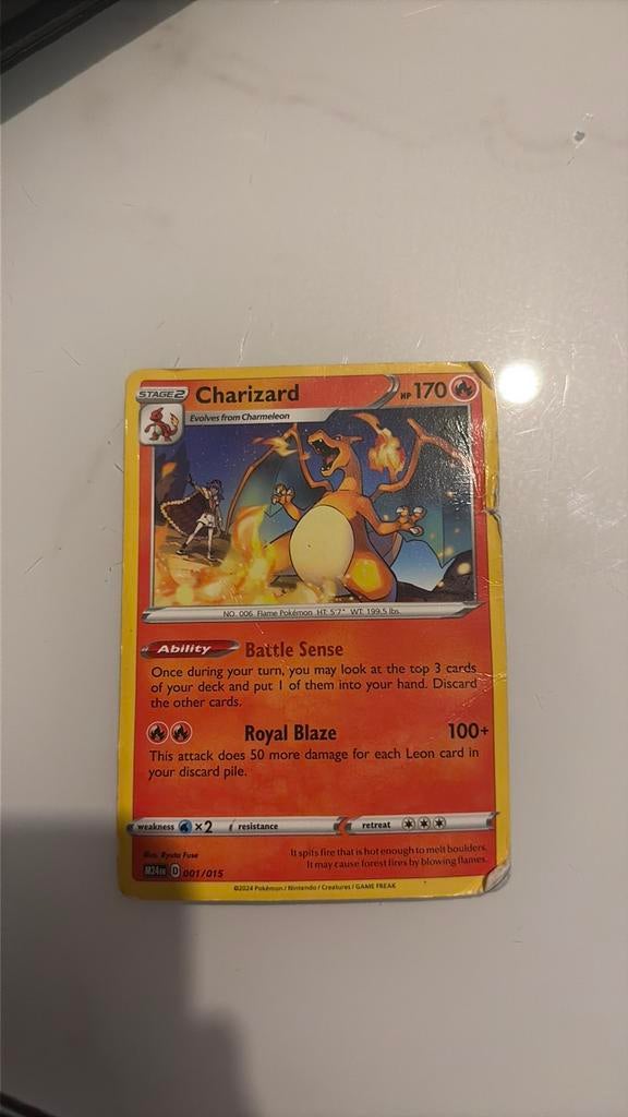 Kaart Pokemon Charizard, Ophalen, Zo goed als nieuw