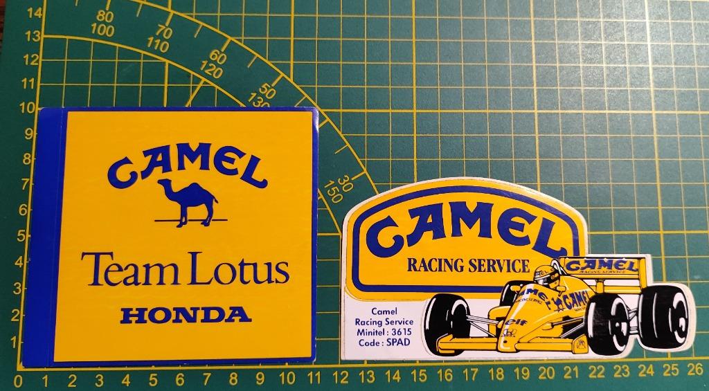 Lot 2x stickers F1 1987 Lotus Honda Ayrton Senna, Verzamelen, Stickers, Ophalen of Verzenden