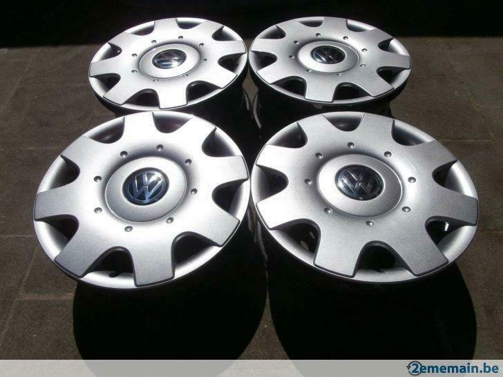 4 jantes 16" + enjoliveurs  : audi vw seat skoda, Auto-onderdelen, Banden en Velgen, Velg(en), Gebruikt, Ophalen