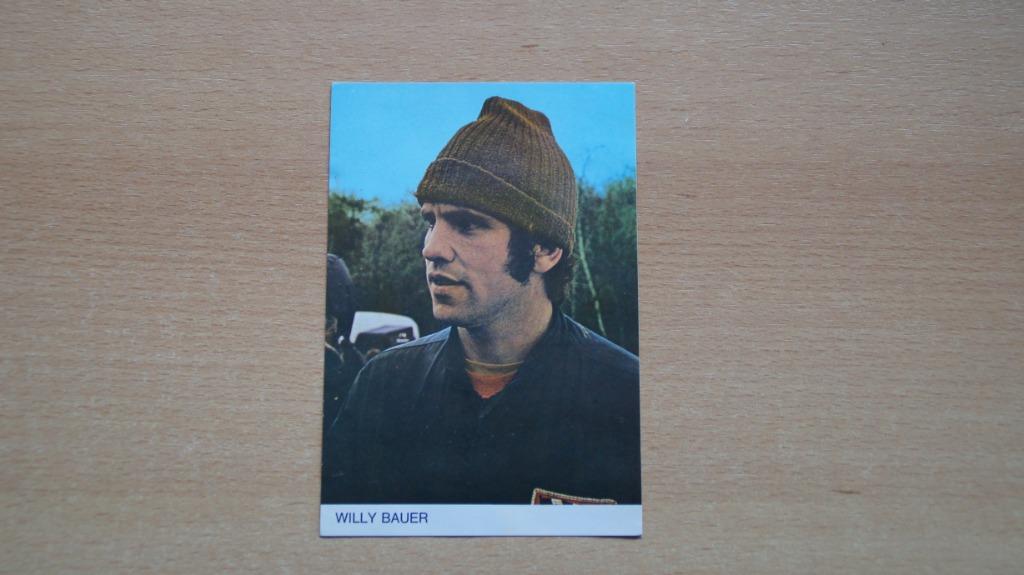 jaren "70 sticker Willy Bauer (motorcrosser), Verzamelen, Ophalen of Verzenden, Auto of Motor