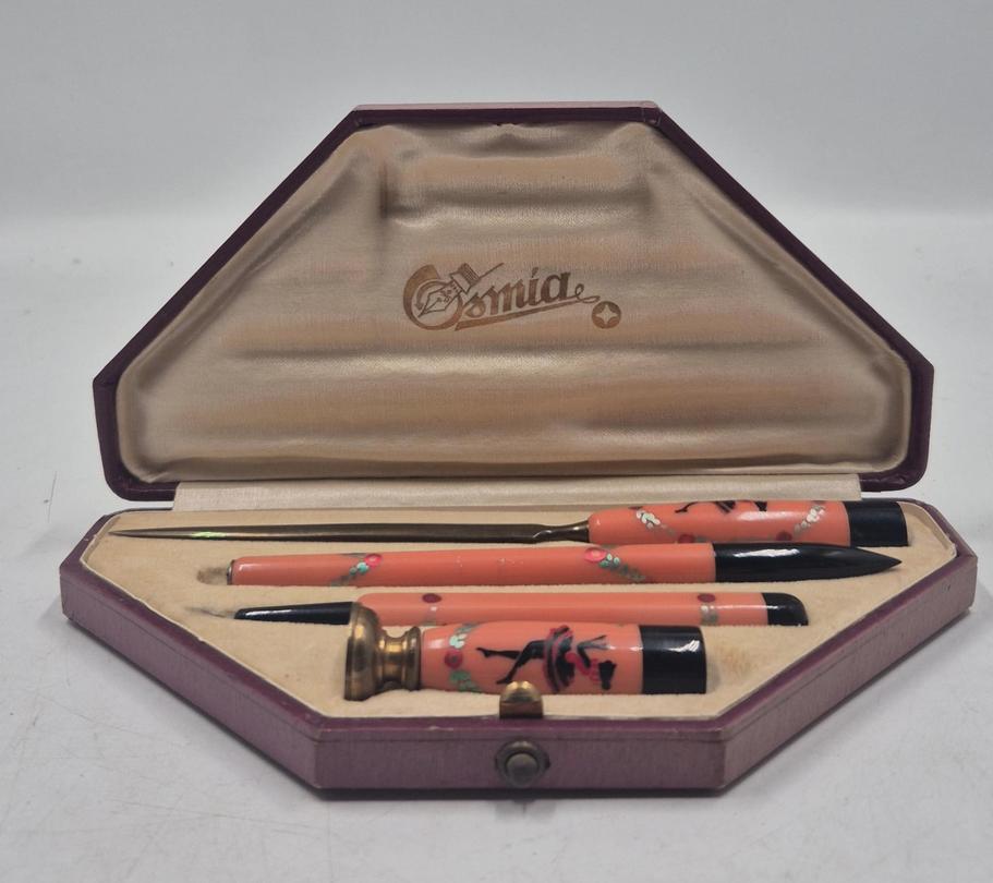 Élégant coffret Osmia Stylo, cachet, plume et ouvre-lettre, Divers, Ecriture, Enlèvement ou Envoi