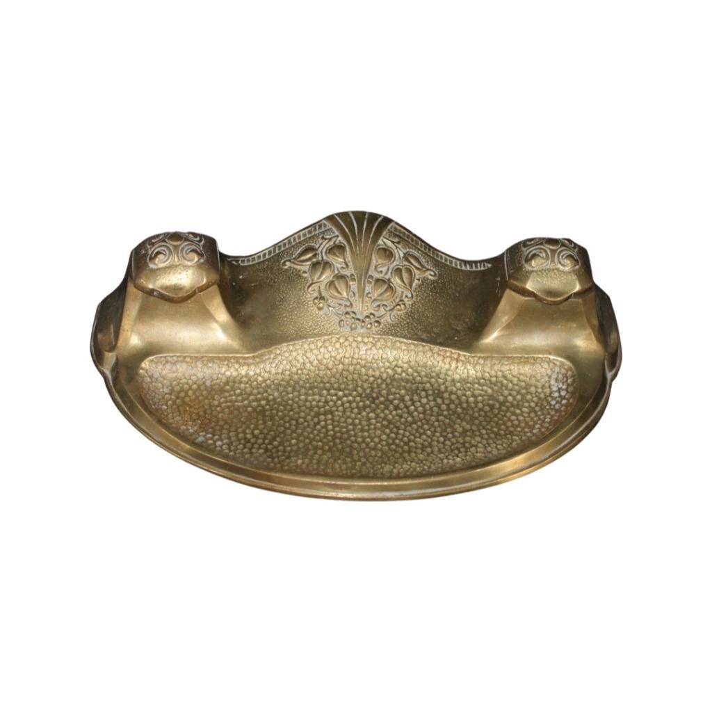 Encrier Art Nouveau avec Décor Floral, Antiquités & Art, Antiquités | Bronze & Cuivre, Enlèvement ou Envoi, Cuivre