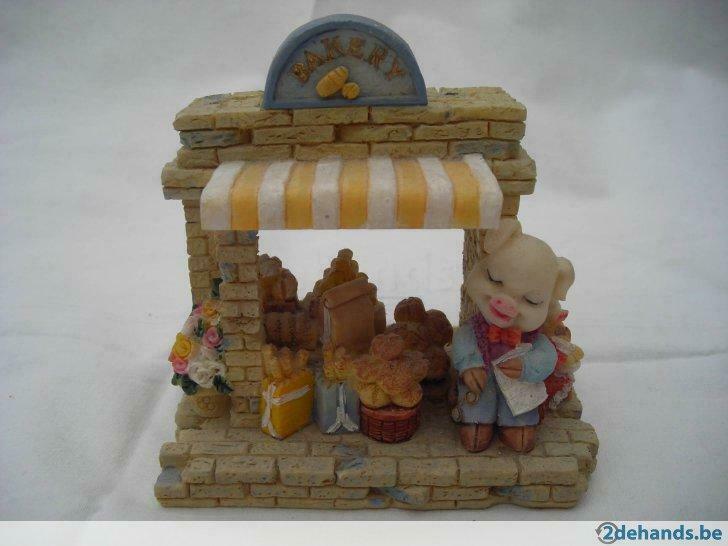 Miniatuur bakkerij- varkentje postuurtje, Ophalen of Verzenden, Gebruikt