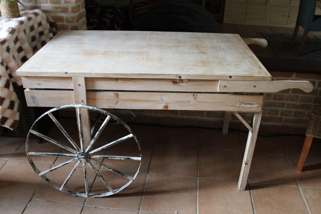 Decoratieve tafel - kar, Huis en Inrichting, 100 tot 150 cm, 75 cm of meer, Zo goed als nieuw, Rechthoekig