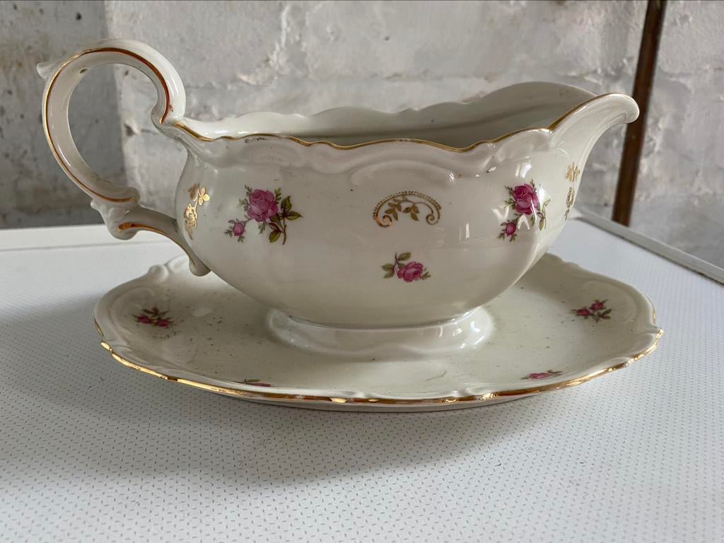 Ancienne saucière motif floral Bavaria, Antiquités & Art